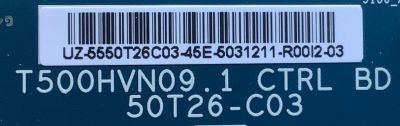 KIT DE TARJETAS PARA TV SAMSUNG / NUMERO DE PARTE MAIN BN94-07869A / BN97-08808A / BN41-02245A / FUENTE BN4400772A / L50HF_EHS / BN44-00772A / T-CON 5550T26C03 / 55.50T26.C03 / T500HVN09.1 / PANEL DH500CGA-B1 / TV500HVN09.1 / MODELO UN50H6201FXZA AH01 - Imagen 5